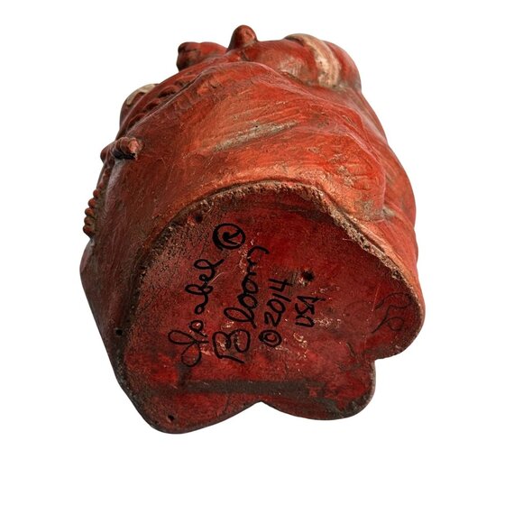 Isabel Bloom Santa Claus Concrete Sculpture 8.5" Red Folk Art Holiday Décor - Picture 6 of 6